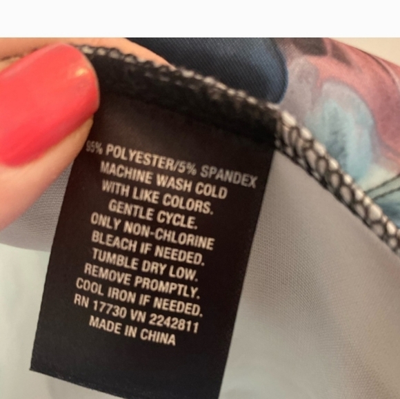 Mossimo Fit & Flare Dress Sz M Tye-Dye Mid Century Modern Denim colors Spandex - Picture 14 of 15